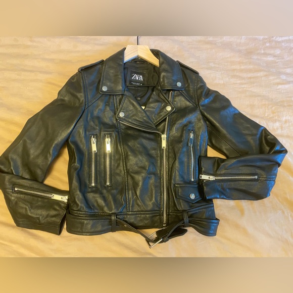 ZARA Genuine Leather Jacket Brand New Size S - Picture 4 of 16